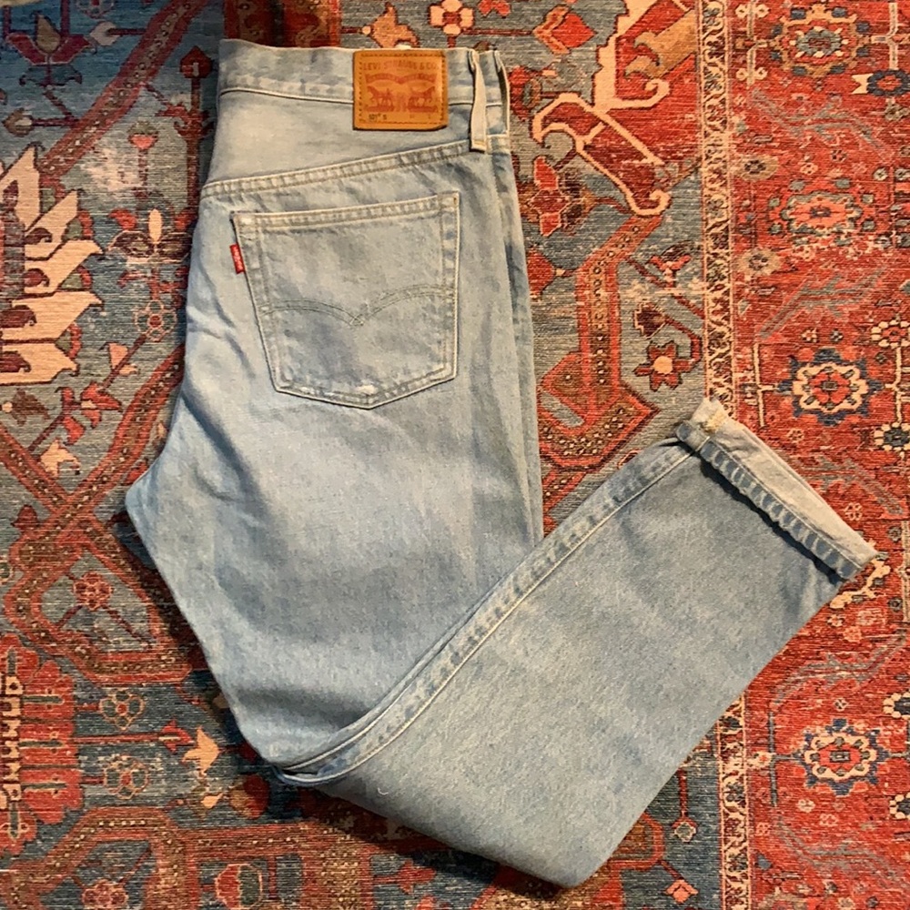 levi’s 501 white oak cone denim jeans